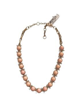 NEIMAN MARCUS | Pink & Gold Fashion Staple Necklace w Crystal Accents | NWT